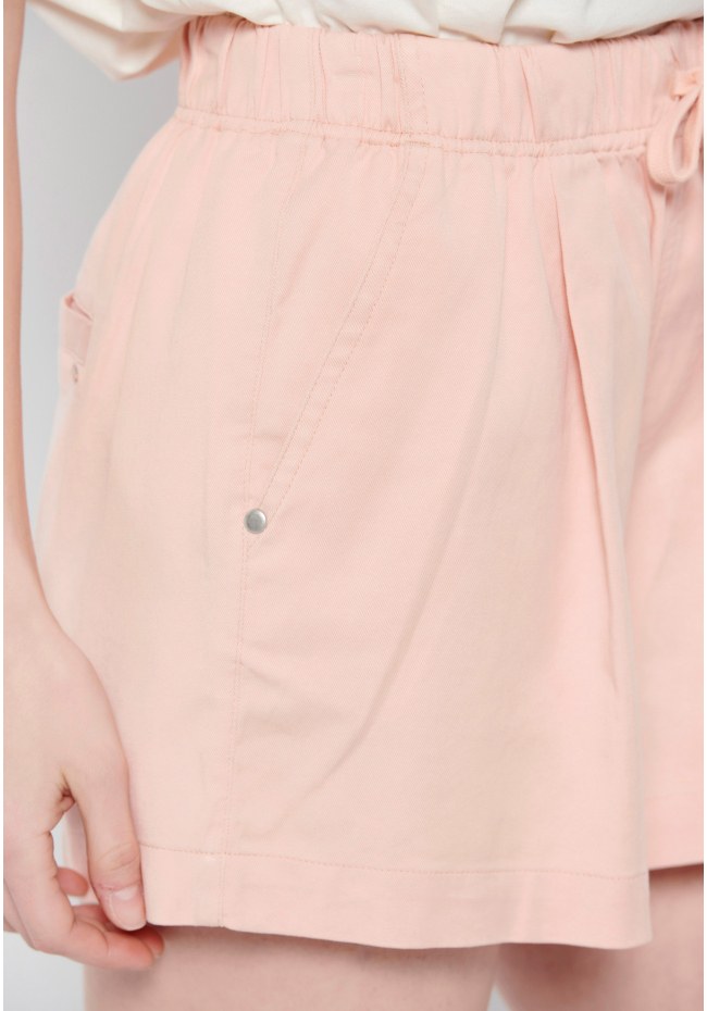 Lyocell blend shorts with waist drawstring