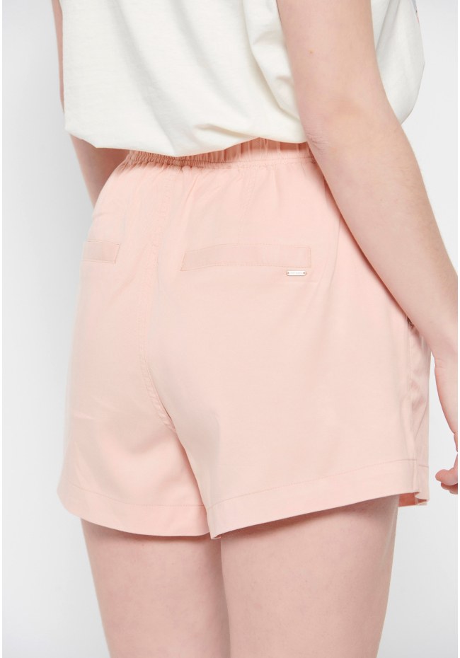 Lyocell blend shorts with waist drawstring