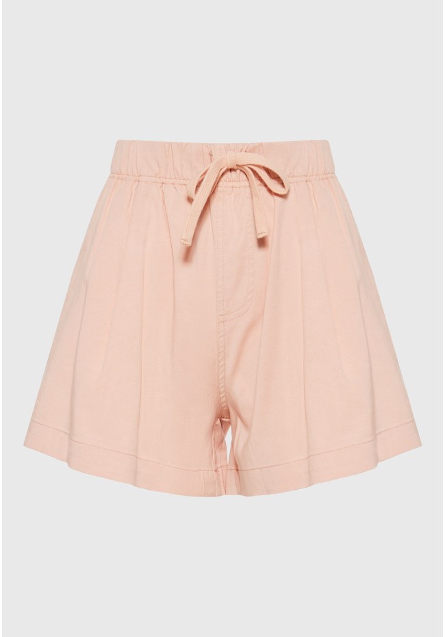 Lyocell blend shorts with waist drawstring