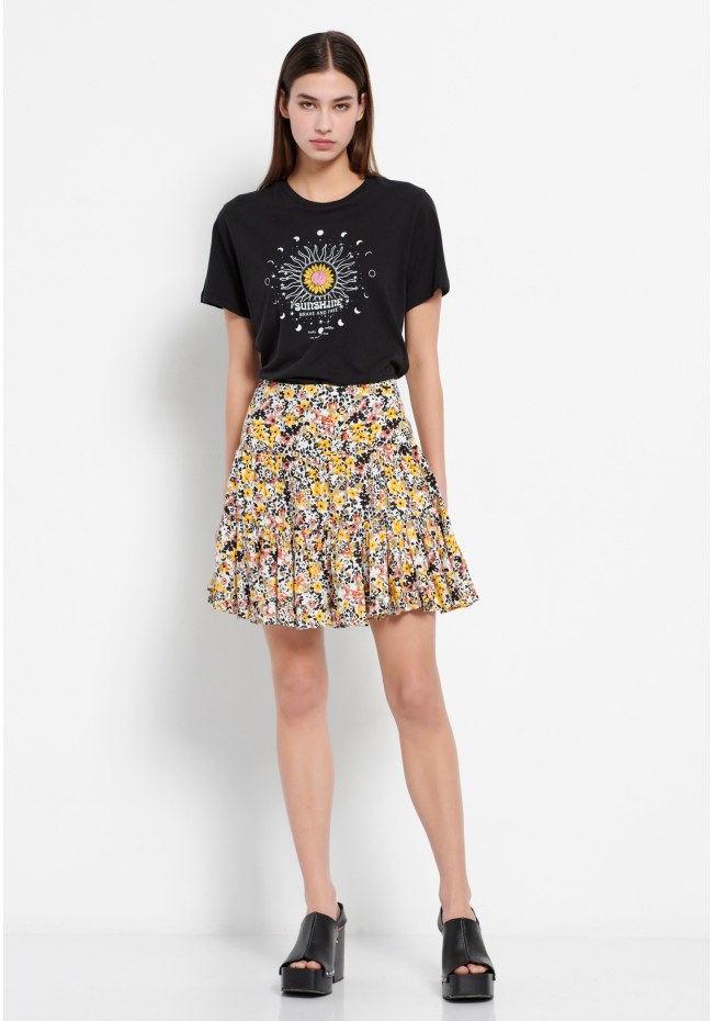 Φλοράλ μίνι φούστα