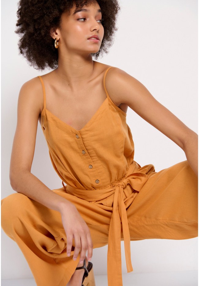 Linen blend jumpsuit
