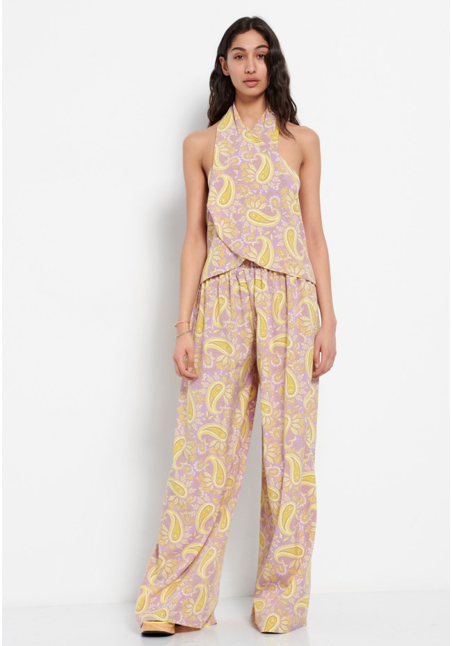 Εμπριμέ halter neck top