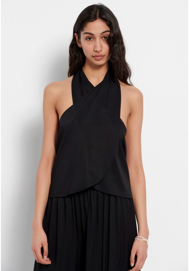 Halter neck viscose top