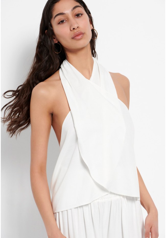Halter neck viscose top