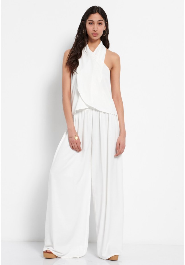 Halter neck viscose top