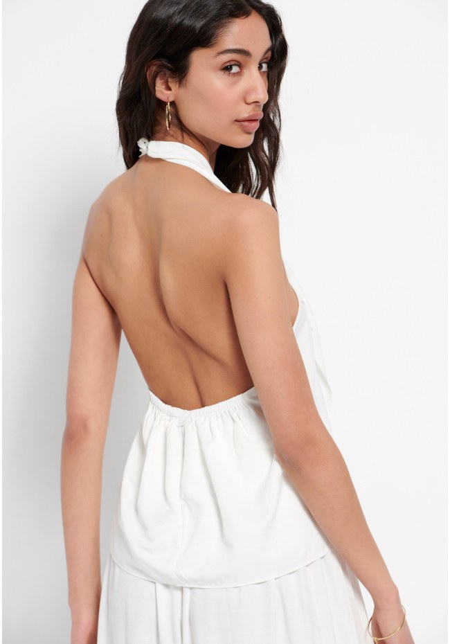 Halter neck viscose top