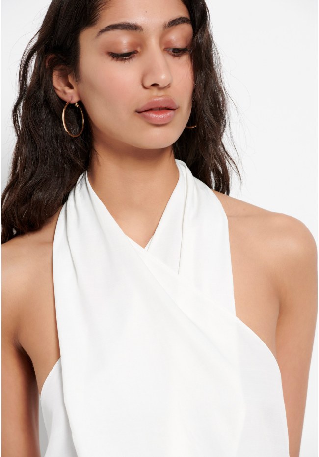 Halter neck viscose top