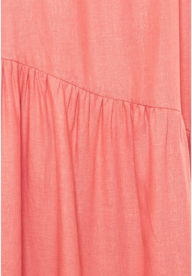 Linen blend midi dress