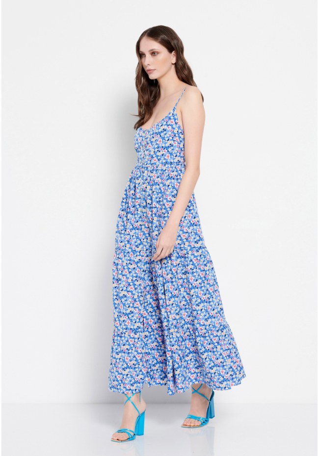 Loose fit floral printed maxi dress