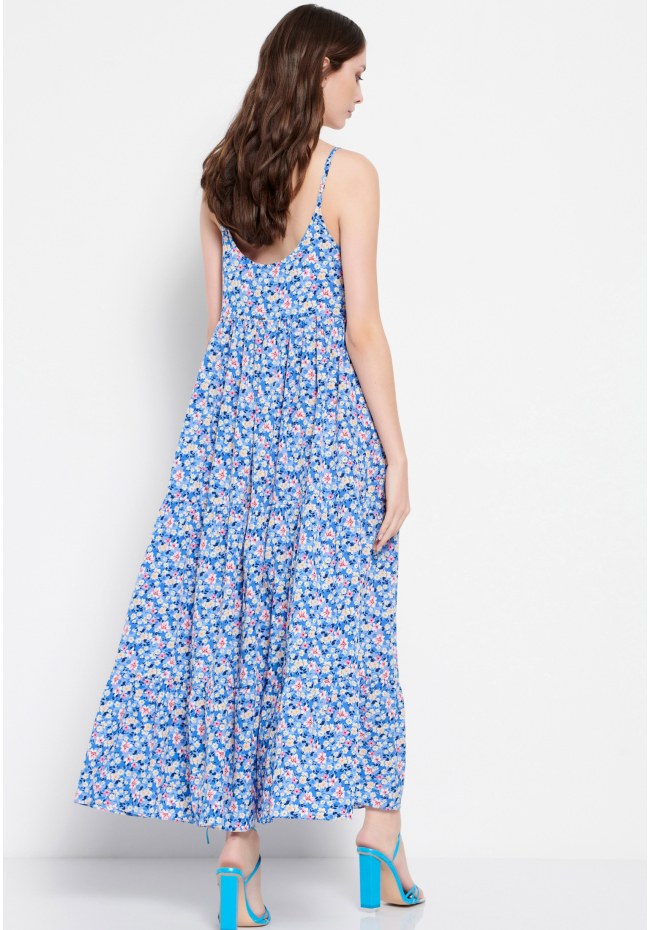 Loose fit floral printed maxi dress