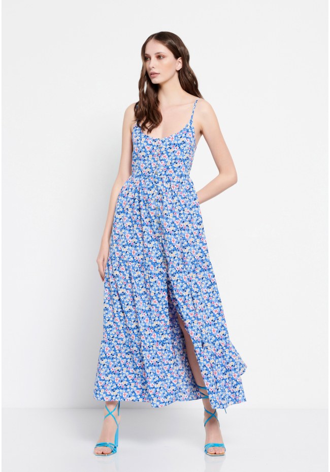 Loose fit floral printed maxi dress