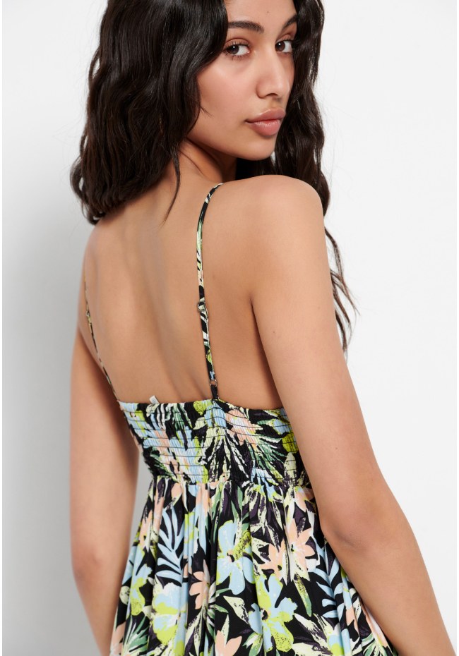 All over printed viscose maxi dress