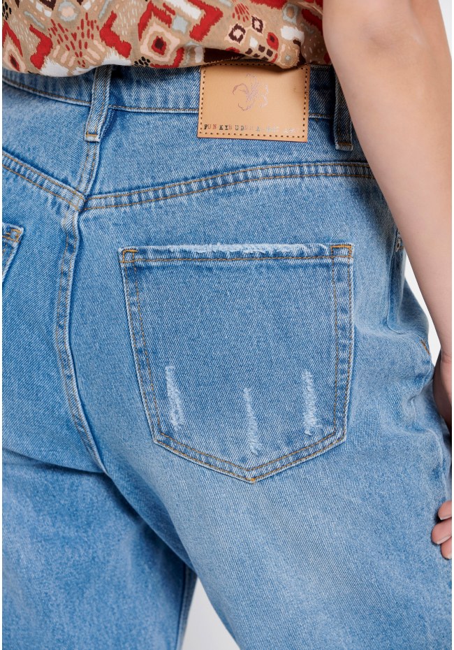 Moms fit τζιν παντελόνι με φθορές