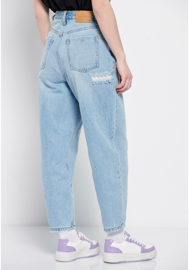 Baggy fit τζιν παντελόνι με φθορές