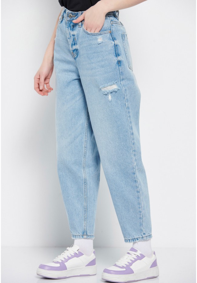 Baggy fit τζιν παντελόνι με φθορές