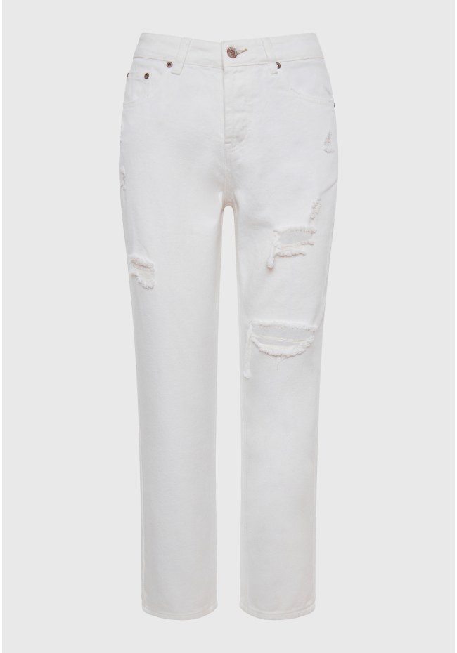 Loose fit jeans with destroyed effects