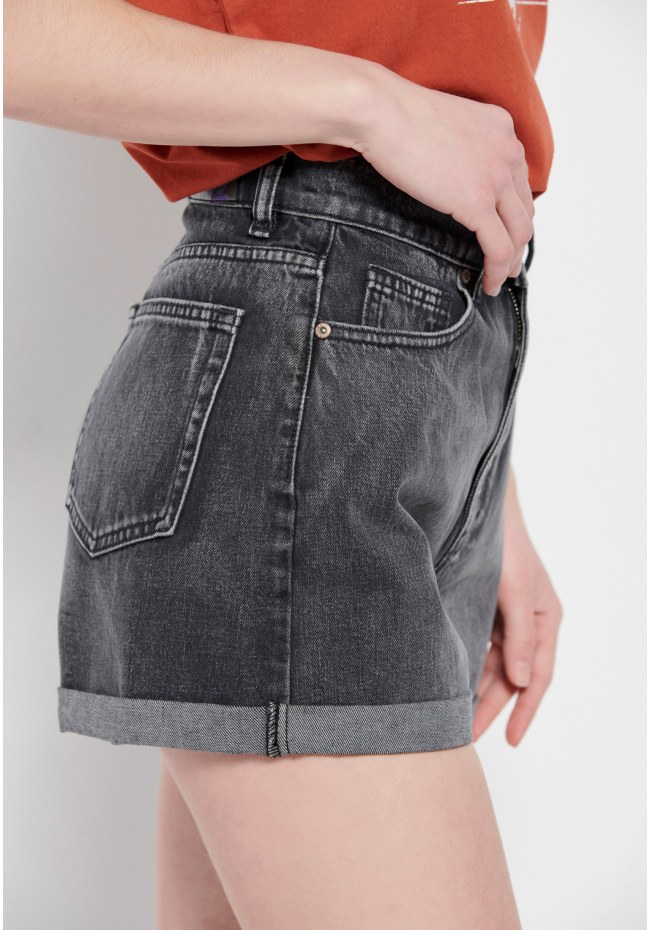 High-rise denim shorts
