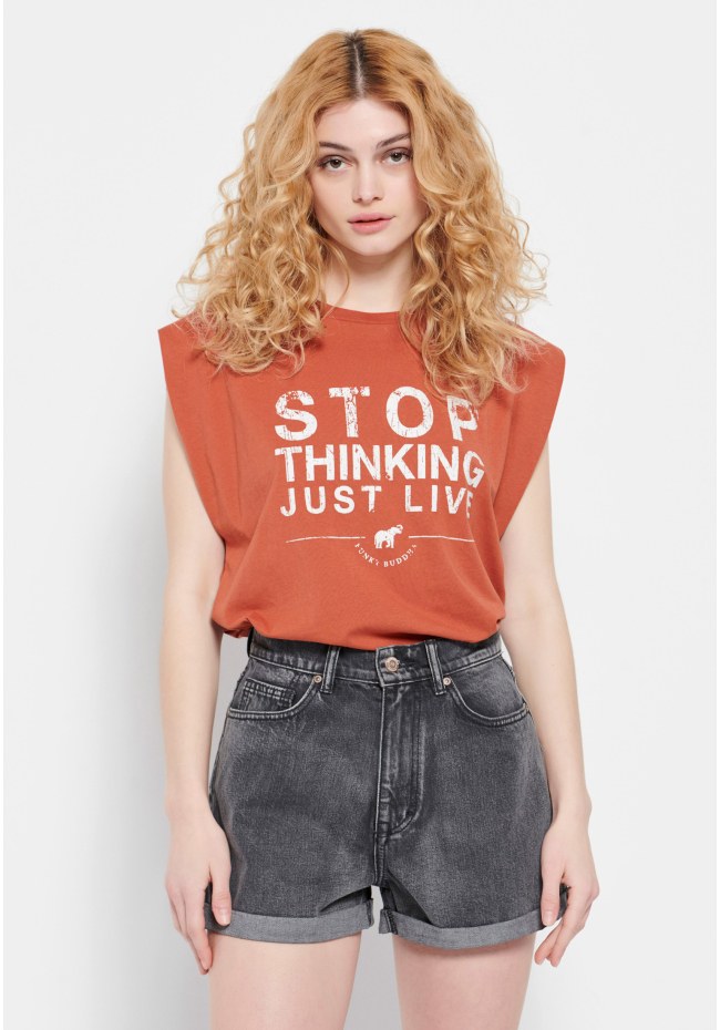 High-rise denim shorts