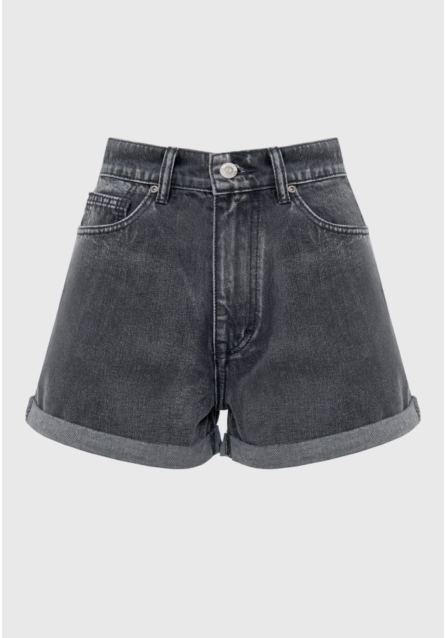 High-rise denim shorts