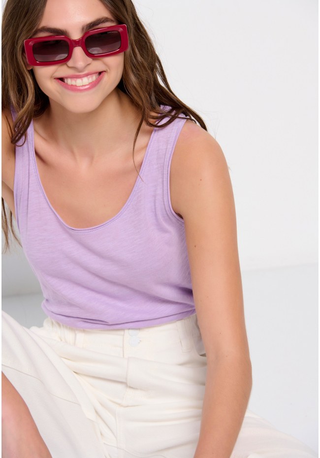 Plain cotton tank top