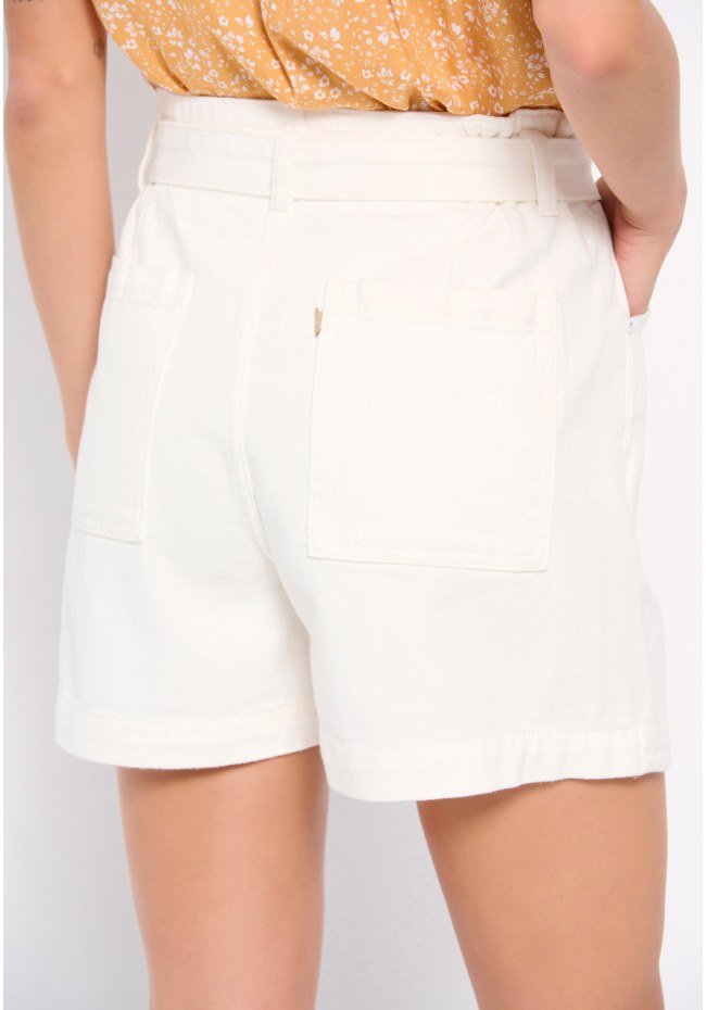 Denim shorts with waistbelt