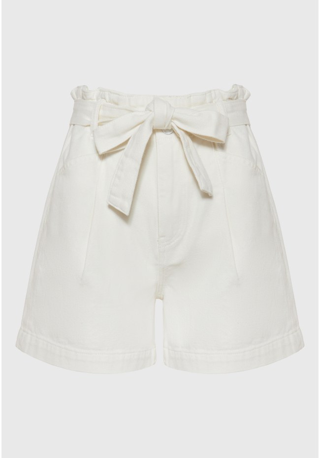 Denim shorts with waistbelt