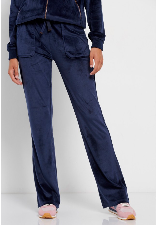 Women's joggers in velour fabric