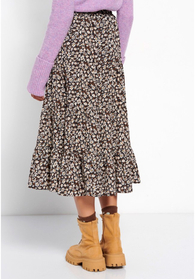 Φλοράλ φούστα με κουμπιά
