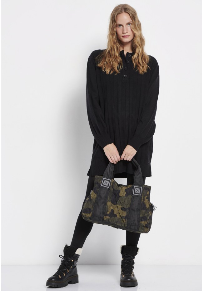 Relaxed cable knit mini dress