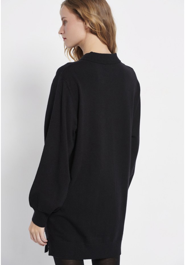 Relaxed cable knit mini dress