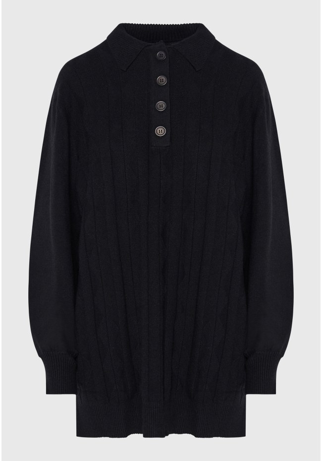 Relaxed cable knit mini dress