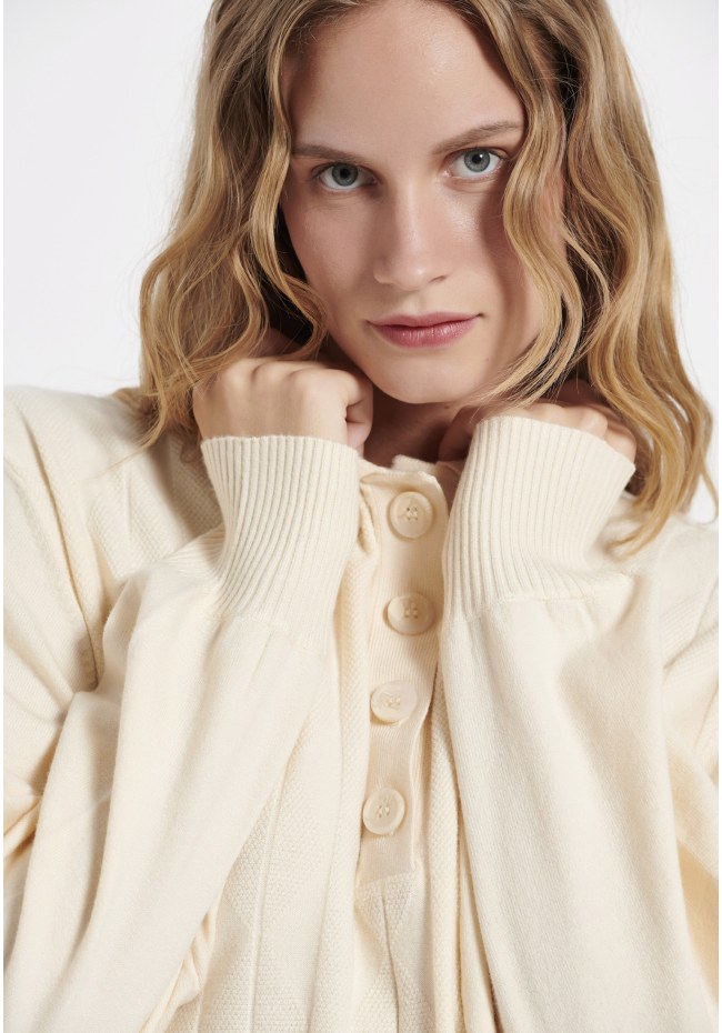 Relaxed cable knit mini dress