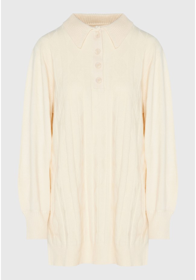 Relaxed cable knit mini dress