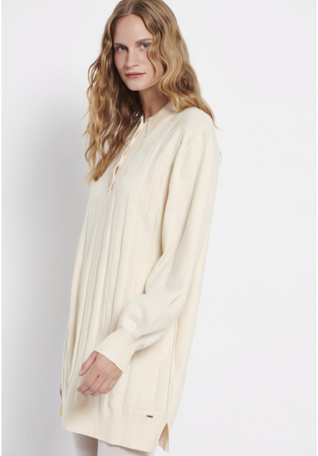Relaxed cable knit mini dress