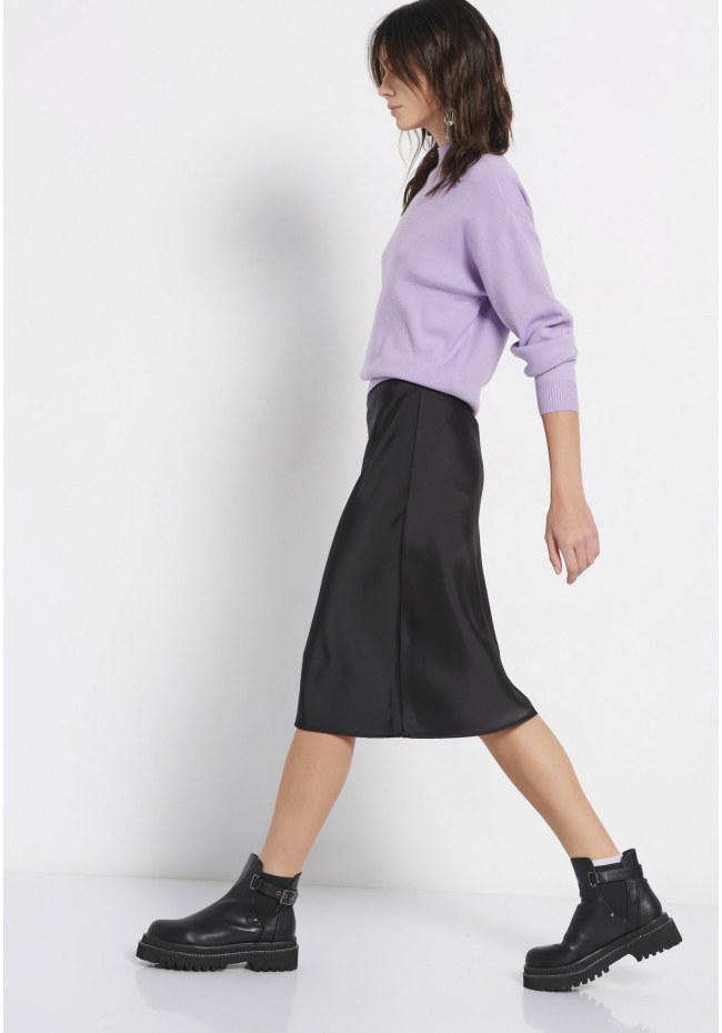 Women's plain midi skirt