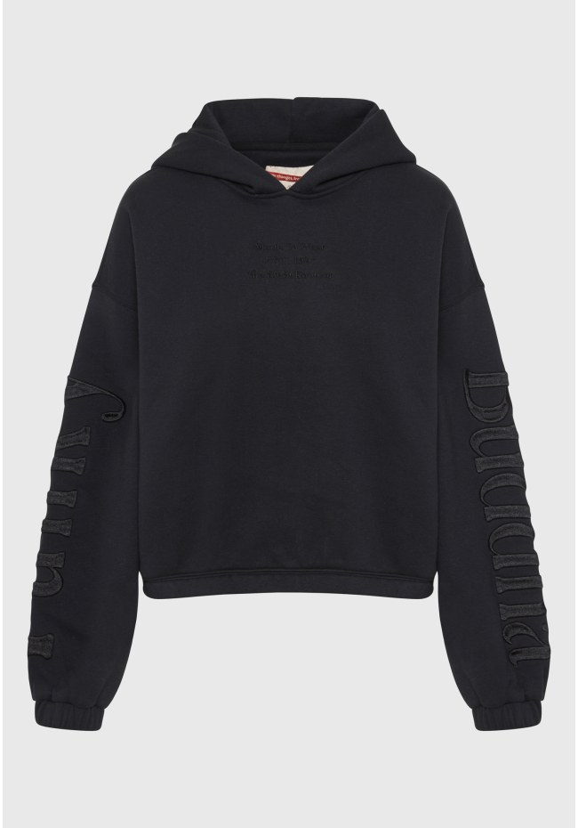 Oversized overhead hoodie with embroidery on the sleeves