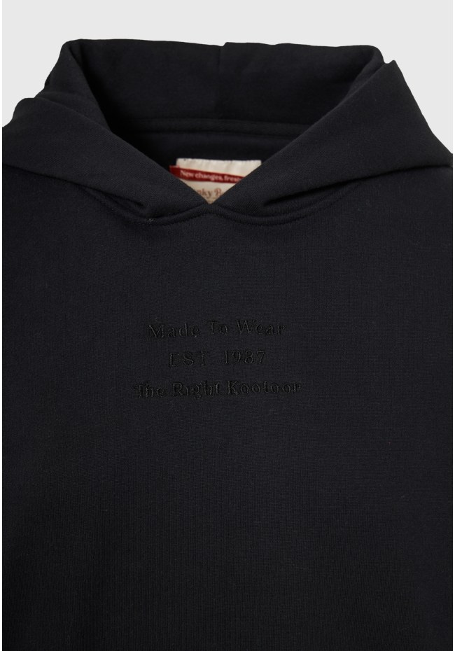 Oversized overhead hoodie with embroidery on the sleeves