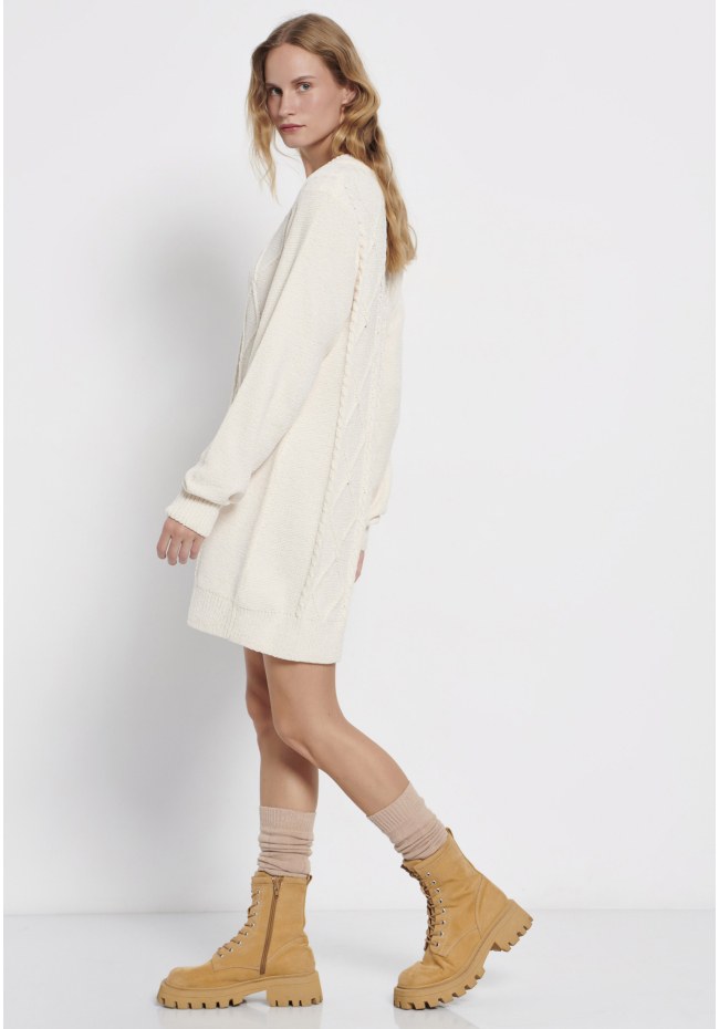 Cable knit chenille mini dress