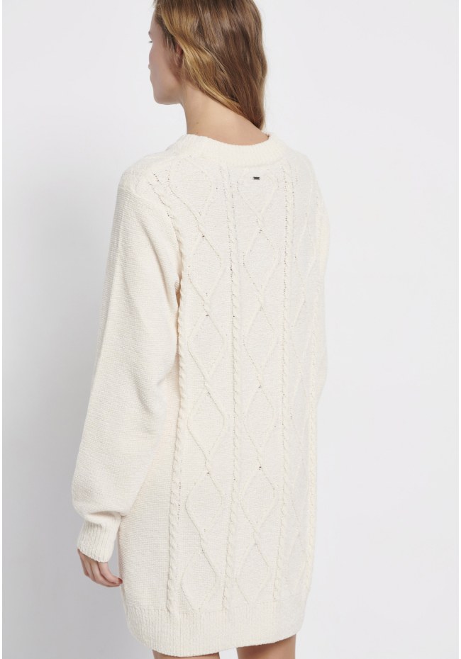 Cable knit chenille mini dress