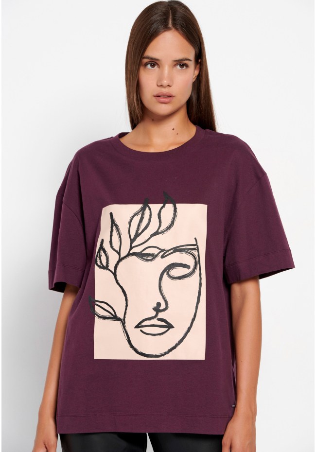 Oversized crew neck printed t-shirt