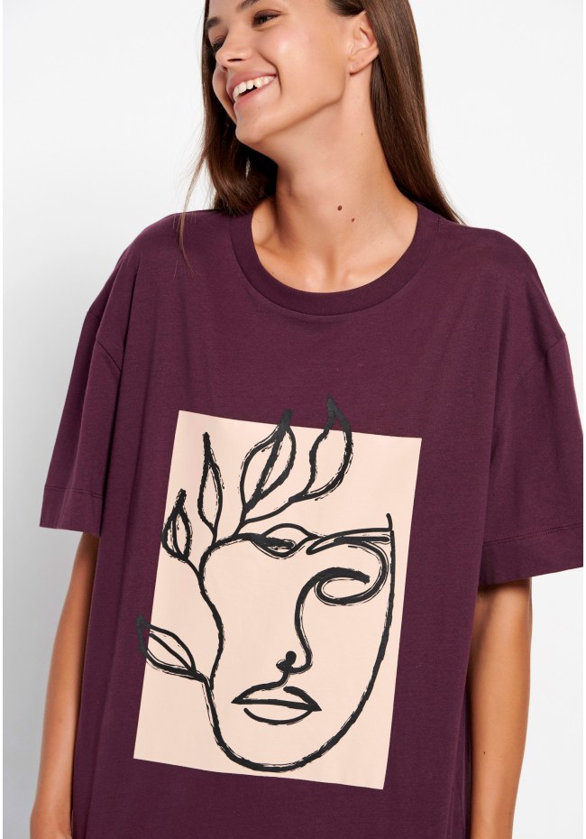 Oversized crew neck printed t-shirt