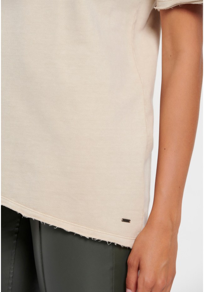 7028 Fawn Stone Detailed T-Shirt