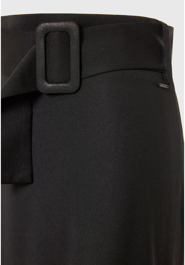 Midi skirt with asymmetrical hem