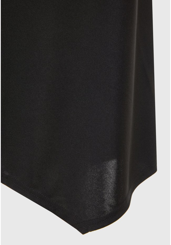 Midi skirt with asymmetrical hem