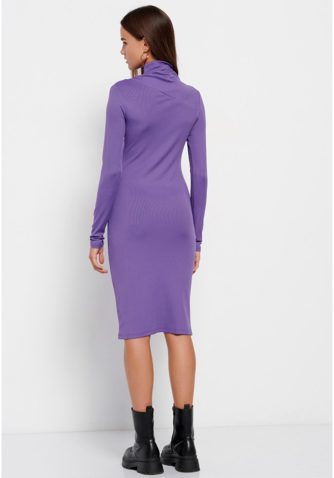 Midi dress in rib weave