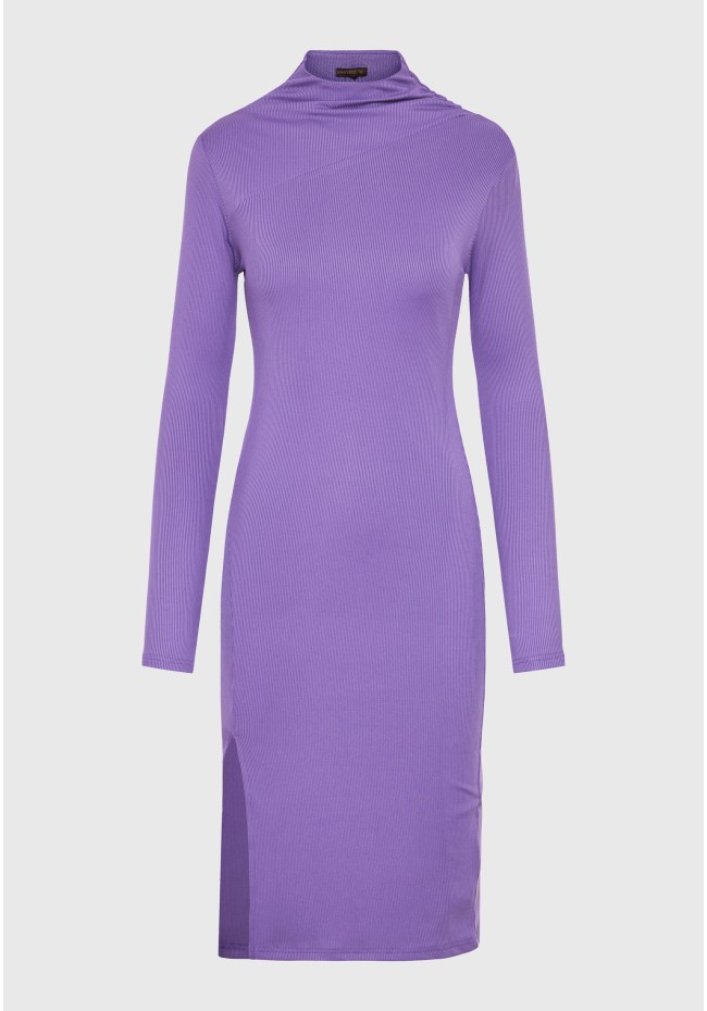 Midi dress in rib weave