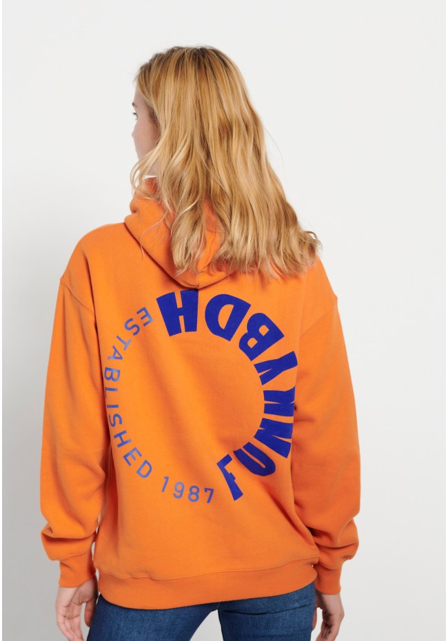 Oversized φούτερ με τύπωμα στην πλάτη