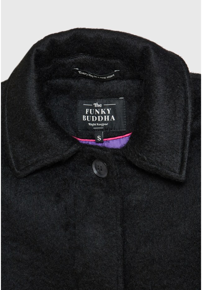 Relaxed fit γυναικείο μονόχρωμο παλτό