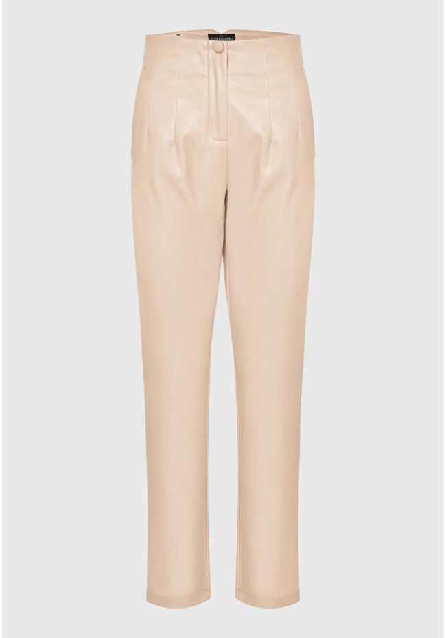 Γυναικείο casual παντελόνι από οικολογικό δέρμα (PU)