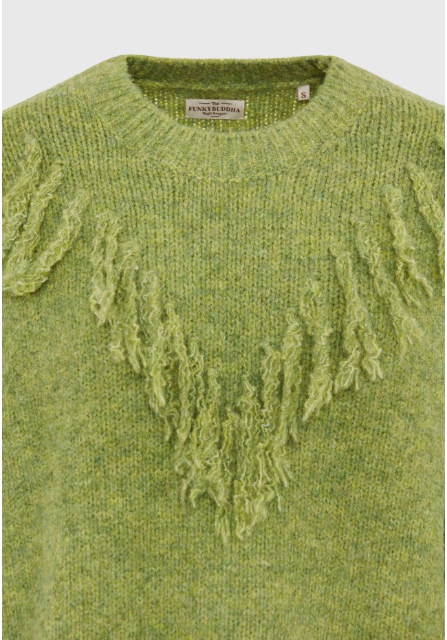 Oversized crew-neck boho pullover